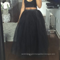 Women Black White Empire Tulle Long Skirts Pleated Mesh Plus Size High Stretch Jupes Femme Saias New Fashion